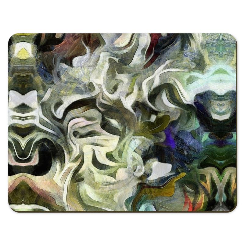 Abstract Fluid Lines of Movement Muted Tones High Fashion Custom Placemats by The Photo Access