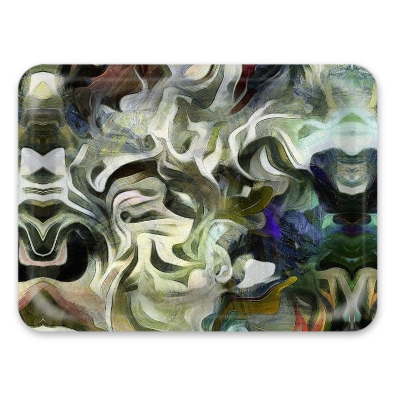 Abstract Fluid Lines of Movement Muted Tones High Fashion Custom Tray by The Photo Access
