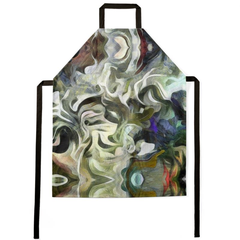 Abstract Fluid Lines of Movement Muted Tones High Fashion Custom Aprons by The Photo Access