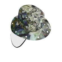 Load image into Gallery viewer, Abstract Fluid Lines of Movement Muted Tones Bucket Hat with Visor by The Photo Access
