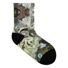 Load image into Gallery viewer, Abstract Fluid Lines of Movement Muted Tones High Fashion Custom Socks by The Photo Access
