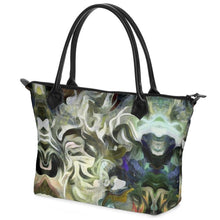 Load image into Gallery viewer, Abstract Fluid Lines of Movement Muted Tones Zip Top Handbags by The Photo Access

