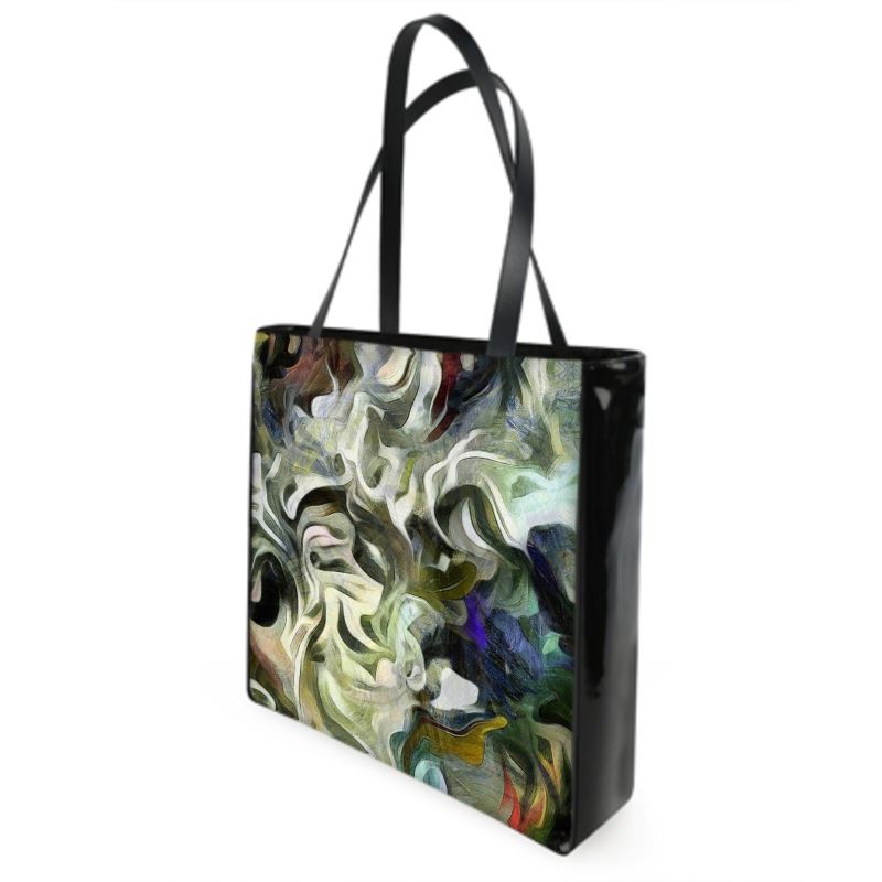 Abstract Fluid Lines of Movement Muted Tones Shopper Bags by The Photo Access