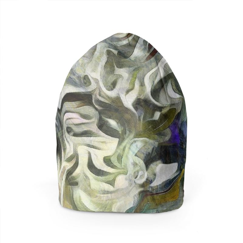 Abstract Fluid Lines of Movement Muted Tones High Fashion Beanie by The Photo Access