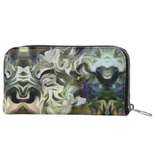 Lade das Bild in den Galerie-Viewer, Abstract Fluid Lines of Movement Muted Tones High Fashion Leather Zip Wallet by The Photo Access
