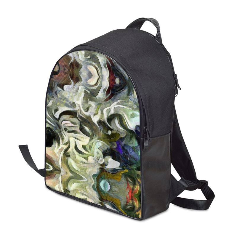 Abstract Fluid Lines of Movement Muted Tones High Fashion Backpacks by The Photo Access