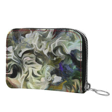 Load image into Gallery viewer, Abstract Fluid Lines of Movement Muted Tones High Fashion Small Leather Zip Purse by The Photo Access
