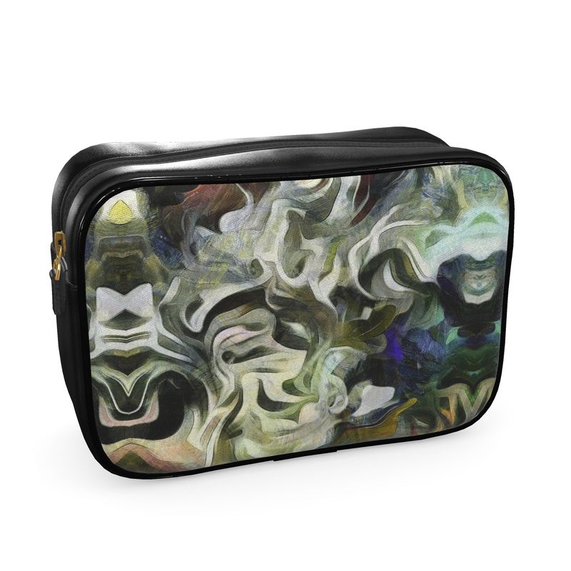 Abstract Fluid Lines of Movement Muted Tones High Fashion Custom Mens Toiletry Bag by The Photo Access