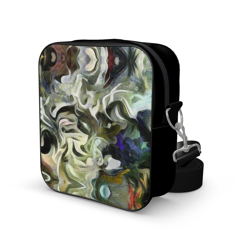 Abstract Fluid Lines of Movement Muted Tones High Fashion Custom Shoulder Bag by The Photo Access