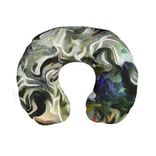 गैलरी व्यूवर में इमेज लोड करें, Abstract Fluid Lines of Movement Muted Tones High Fashion Custom Travel Neck Pillow by The Photo Access
