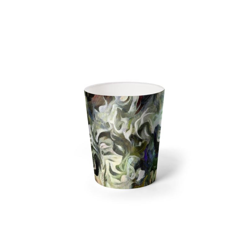Abstract Fluid Lines of Movement Muted Tones High Fashion Custom Waste Paper Bin by The Photo Access