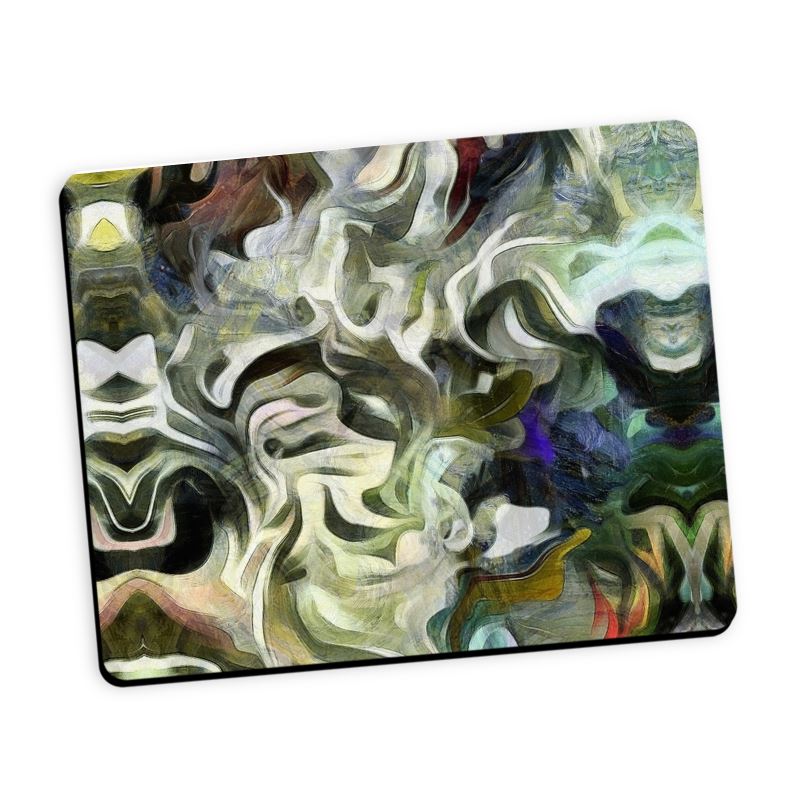 Abstract Fluid Lines of Movement Muted Tones High Fashion Custom Mouse Pad by The Photo Access