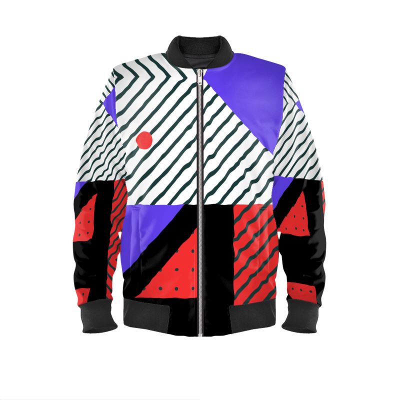 Neo Memphis Patches Stickers Mens Bomber Jacket by The Photo Access