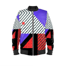 Load image into Gallery viewer, Neo Memphis Patches Stickers Ladies Bomber Jacket by The Photo Access
