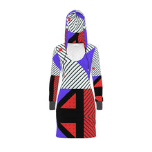 Load image into Gallery viewer, Neo Memphis Patches Stickers Hoody Dress by The Photo Access
