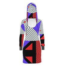 Load image into Gallery viewer, Neo Memphis Patches Stickers Hoody Dress by The Photo Access
