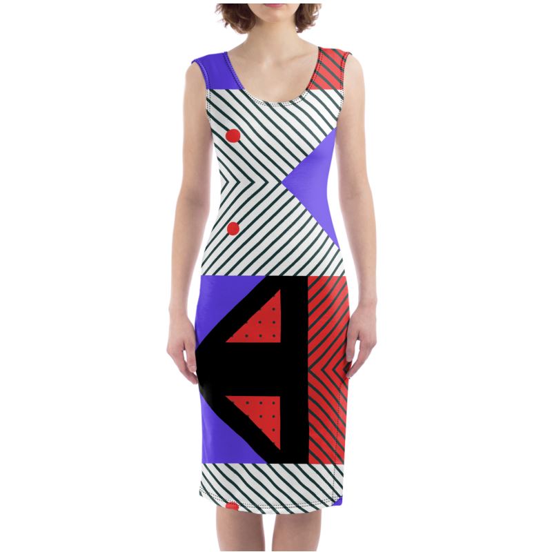 Neo Memphis Patches Stickers Bodycon Dress by The Photo Access