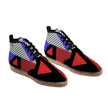 Load image into Gallery viewer, Neo Memphis Patches Stickers Hi Top Espadrilles by The Photo Access
