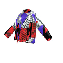 Load image into Gallery viewer, Neo Memphis Patches Stickers Wrap Blazer by The Photo Access
