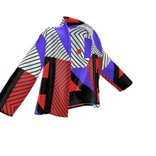 Load image into Gallery viewer, Neo Memphis Patches Stickers Wrap Blazer by The Photo Access
