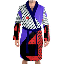 Load image into Gallery viewer, Neo Memphis Patches Stickers Bathrobe by The Photo Access

