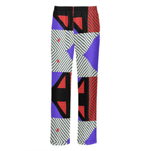 Load image into Gallery viewer, Neo Memphis Patches Stickers Mens Silk Pajama Bottoms by The Photo Access
