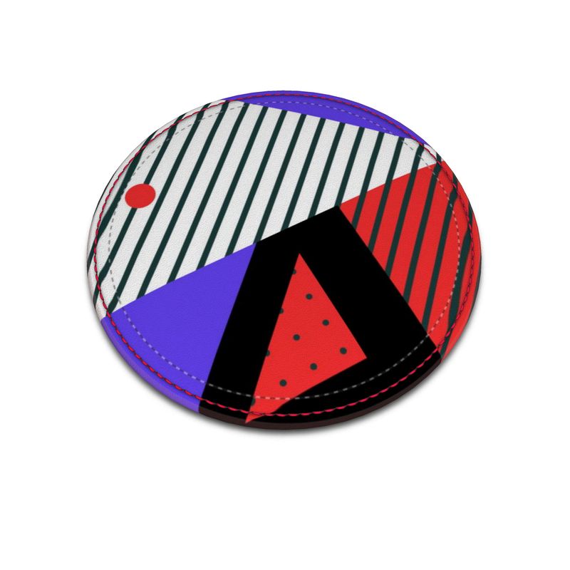 Neo Memphis Patches Stickers Leather Coasters by The Photo Access