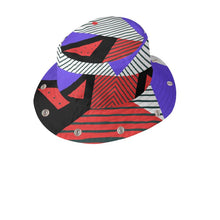 Load image into Gallery viewer, Neo Memphis Patches Stickers Bucket Hat with Visor by The Photo Access
