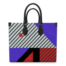 Lade das Bild in den Galerie-Viewer, Neo Memphis Patches Stickers Leather Shopper Bag by The Photo Access
