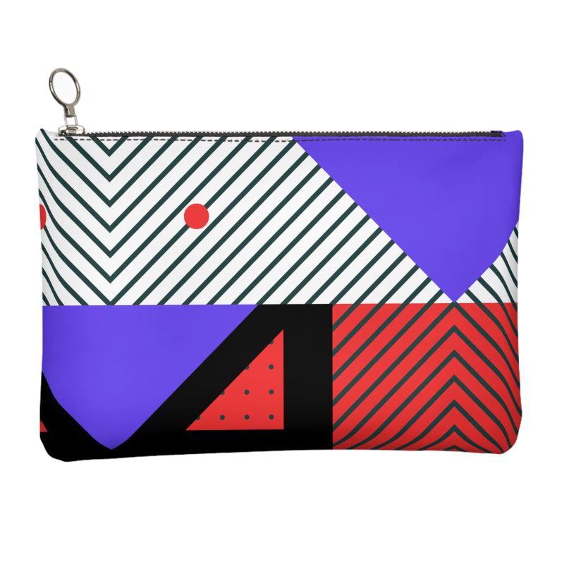 Neo Memphis Patches Stickers Leather Clutch Bag by The Photo Access