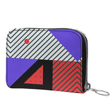 Load image into Gallery viewer, Neo Memphis Patches Stickers Small Leather Zip Purse by The Photo Access
