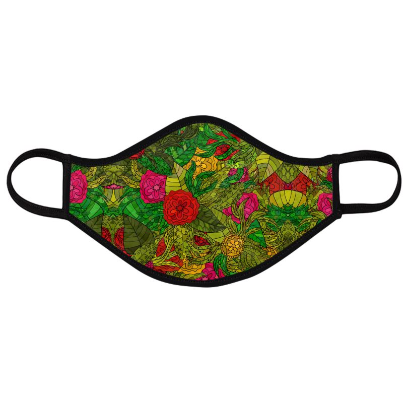 Hand Drawn Floral Seamless Pattern Face Masks by The Photo Access