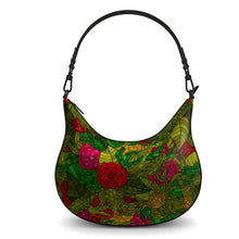 Cargar imagen en el visor de la galería, Hand Drawn Floral Seamless Pattern Curve Hobo Bag by The Photo Access
