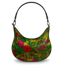 Load image into Gallery viewer, Hand Drawn Floral Seamless Pattern Curve Hobo Bag by The Photo Access
