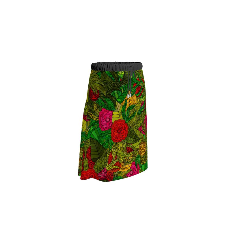Hand Drawn Floral Seamless Pattern Skirt by The Photo Access