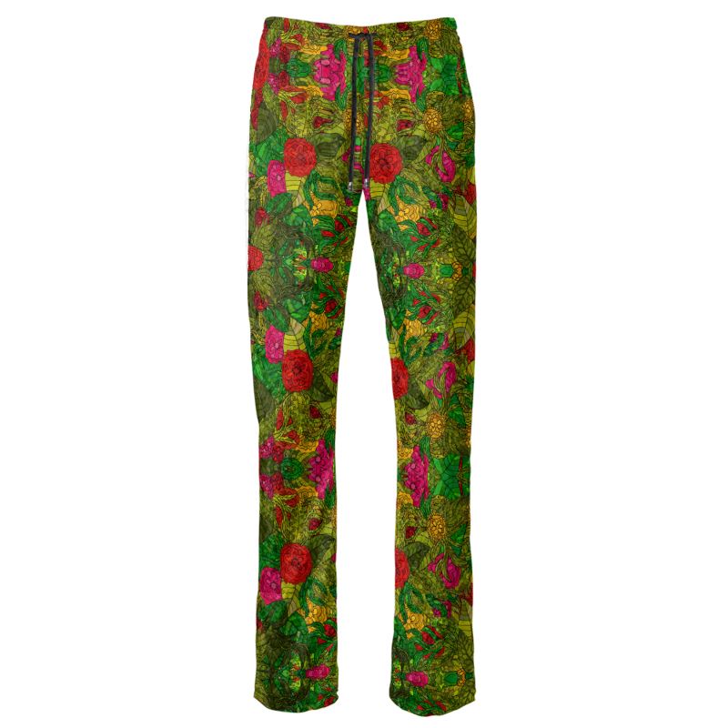 Hand Drawn Floral Seamless Pattern Womens Trousers by The Photo Access