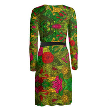 Load image into Gallery viewer, Hand Drawn Floral Seamless Pattern Wrap Dress by The Photo Access
