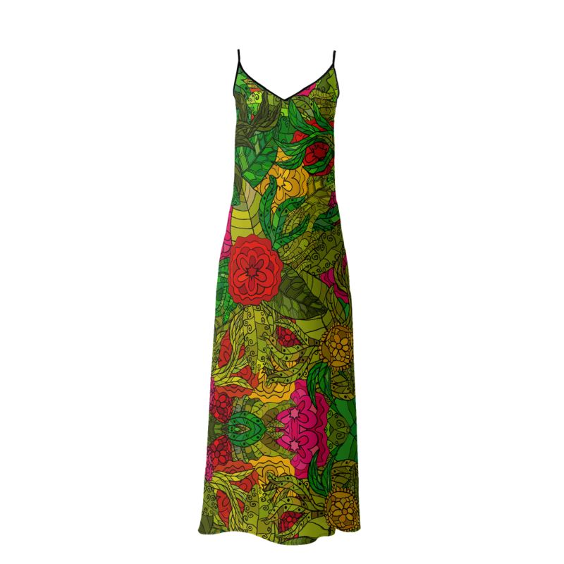 Hand Drawn Floral Seamless Pattern Slip Dress by The Photo Access