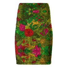Load image into Gallery viewer, Hand Drawn Floral Seamless Pattern Pencil Skirt by The Photo Access
