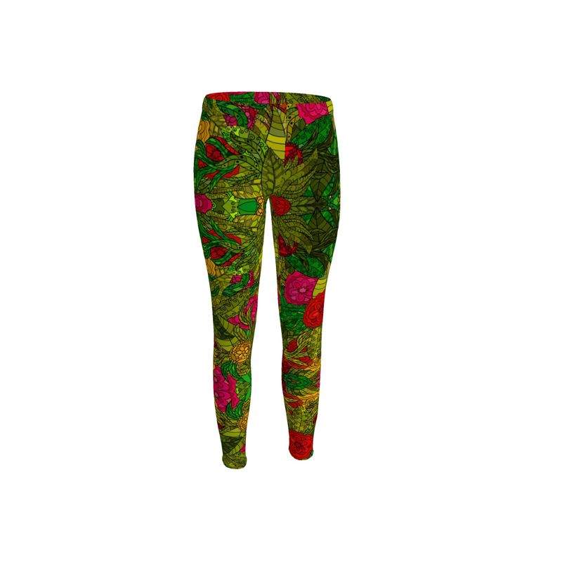 Hand Drawn Floral Seamless Pattern Leggings by The Photo Access