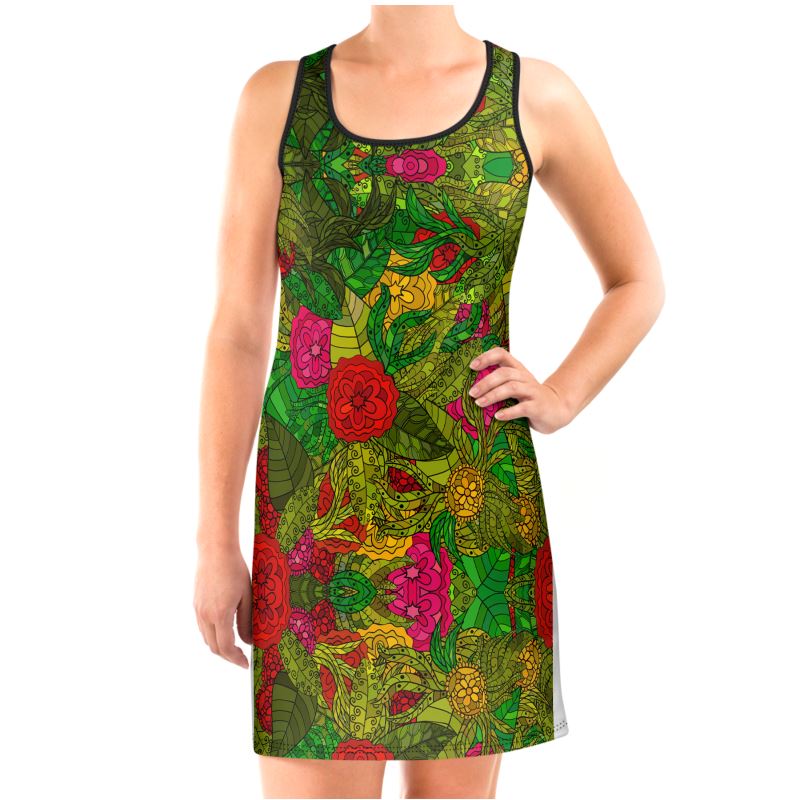 Hand Drawn Floral Seamless Pattern Halter Dress by The Photo Access