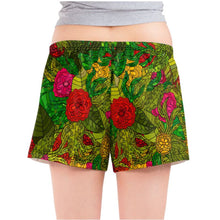 Load image into Gallery viewer, Hand Drawn Floral Seamless Pattern Ladies Pajama Shorts by The Photo Access

