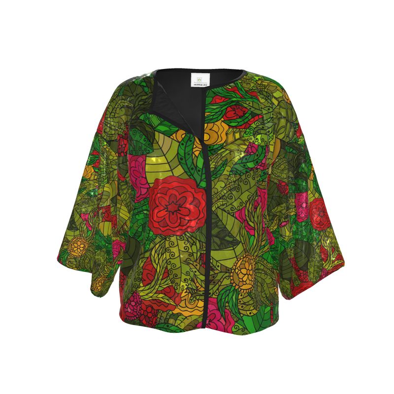 Hand Drawn Floral Seamless Pattern Kimono Jacket by The Photo Access