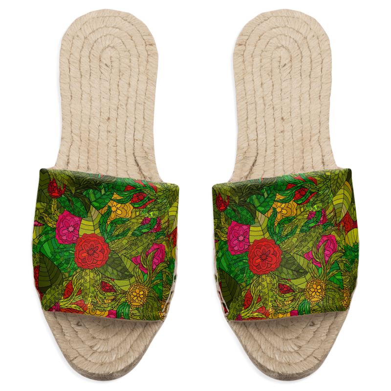 Hand Drawn Floral Seamless Pattern Sandal Espadrilles by The Photo Access
