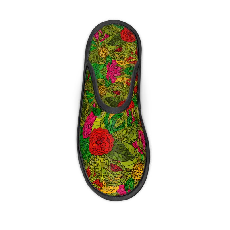 Hand Drawn Floral Seamless Pattern Slippers by The Photo Access