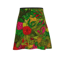 Load image into Gallery viewer, Hand Drawn Floral Seamless Pattern Flared Skirt by The Photo Access

