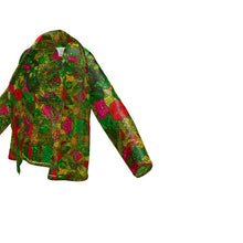 Load image into Gallery viewer, Hand Drawn Floral Seamless Pattern Wrap Blazer by The Photo Access
