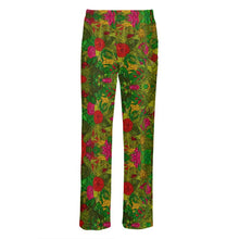 将图片加载到图库查看器，Hand Drawn Floral Seamless Pattern Mens Silk Pajama Bottoms by The Photo Access
