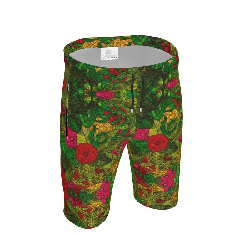 Hand Drawn Floral Seamless Pattern Mens Sweat Shorts by The Photo Access