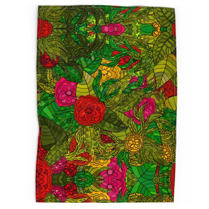 Hand Drawn Floral Seamless Pattern Kitchen Towels by The Photo Access